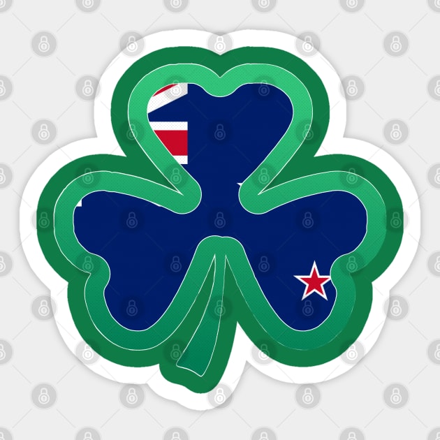 New zealand Flag for st patricks day, Irish Shamrock Sticker by Myteeshirts